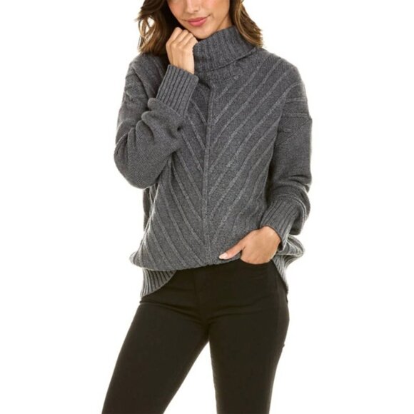 New w/Tags - Splendid Arabella Cowl Neck Pullover, Wool Blend - Grey, Large - Picture 13 of 13